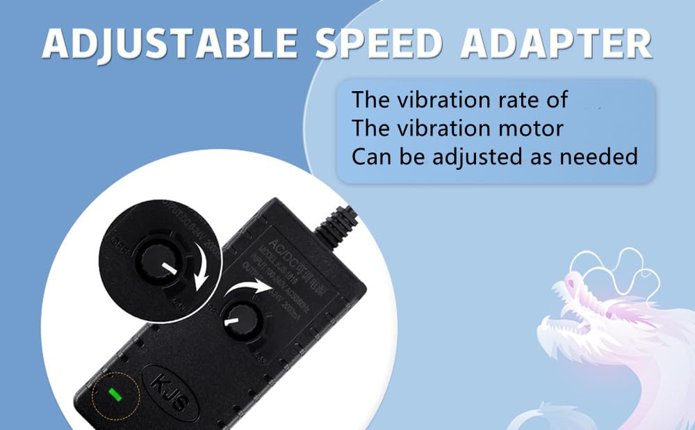 24V DC Motor 3800rpm Strong Vibration Industry Mini Motor with Sturdy Plastic Shell for Massage Bed Chair Medical Instruments (24V Motor+Power)