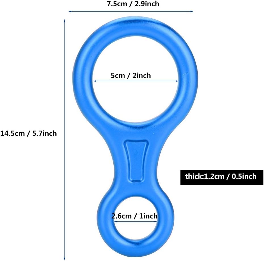 35KN Figure 8 Word Rope Descender,Rappel Ring Rock Climbing Rescue Gear for Climbing Belaying and Rappelling Device