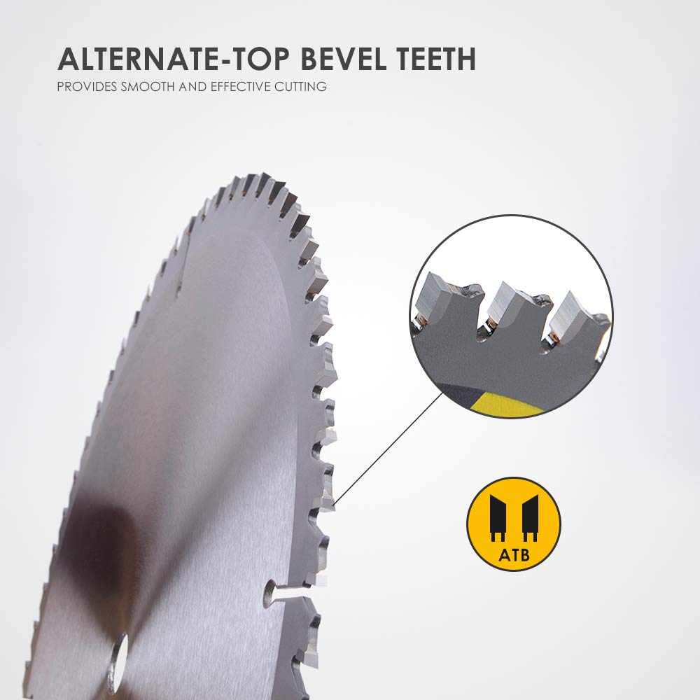 10 Inch Table/Miter Saw Blade 60T Fine Finish with 5/8 Inch Arbor TCT (Tungsten Carbide Tipped) Saw Blade for Cutting