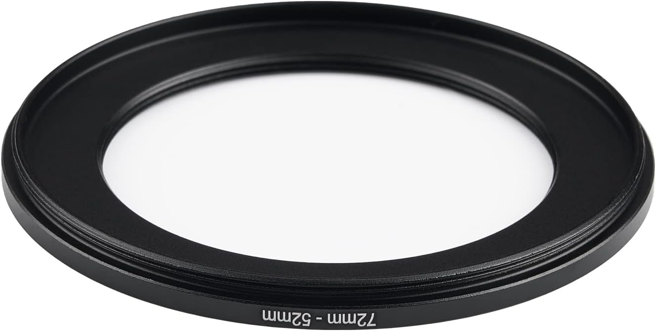 77mm to 52mm Step Down Ring Filter Adapter Applicable to All Brands of UV ND CPL Filter (77mm-52mm)