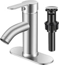 Bathroom Faucet 1 Hole, Brushed Nickel Vanity Faucet,Single Handle