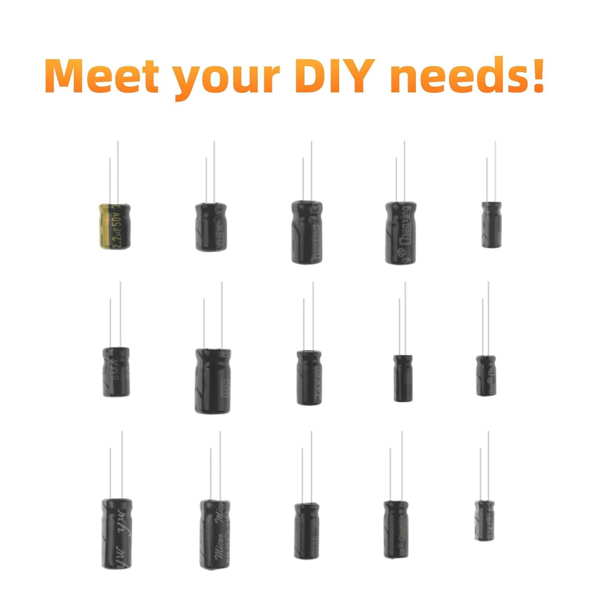 15 Values 200pcs Electrolytic Capacitor Assortment Kit