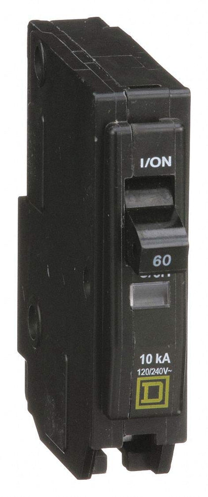 Square D Plug in Circuit Breaker, QO, Number of Poles 1, 60 Amps, 120/240VAC, Standard