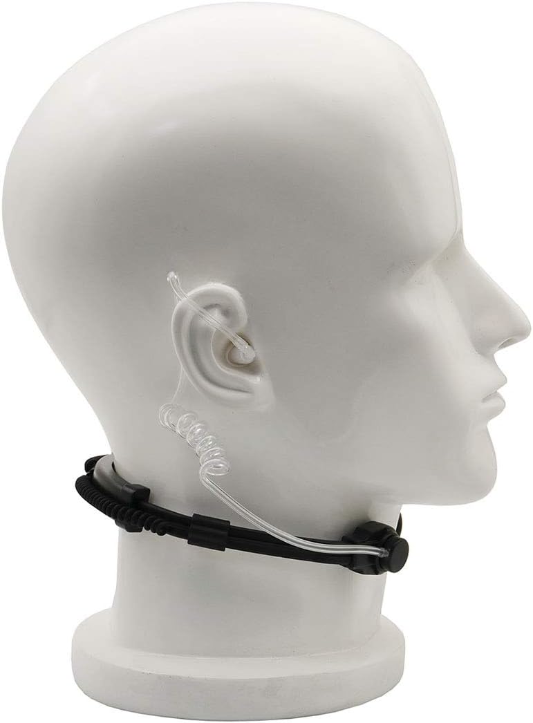 Throat Mic Microphone Covert Acoustic Tube Tactical Earpiece with Finger PTT Compatible with Motorola XPR 6500 XPR