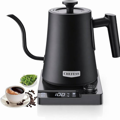 Gooseneck Electric Kettle with ±1°F Temperature Control - 1.0L Pour Over Coffee Kettle & Tea Maker, 1200W Fast