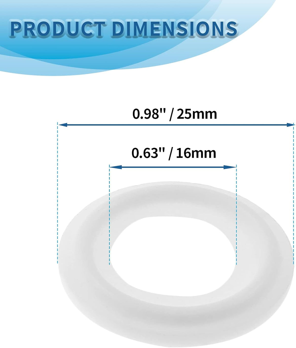 3/4" Tri Clamp Gasket, 10Pcs