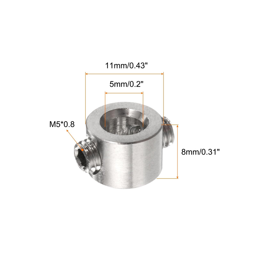 HARFINGTON 2pcs 5mm Drill Stop Collar Set Depth Stop Drilling Limit Ring
