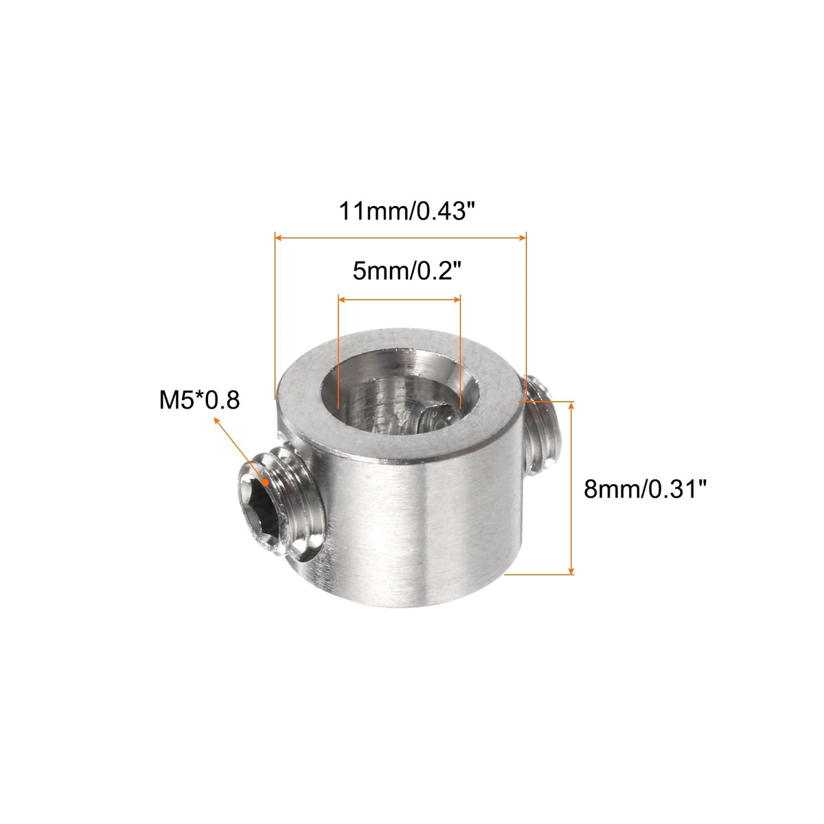 HARFINGTON 2pcs 5mm Drill Stop Collar Set Depth Stop Drilling Limit Ring