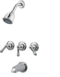 Pfister Bathroom Shower Faucet Trim Kit with Decorative Arm and Flange, 5-Hole Installation, 1.8 GPM Water Flow Rate, Polished Chrome Finish for Shower Sets LG0181BC