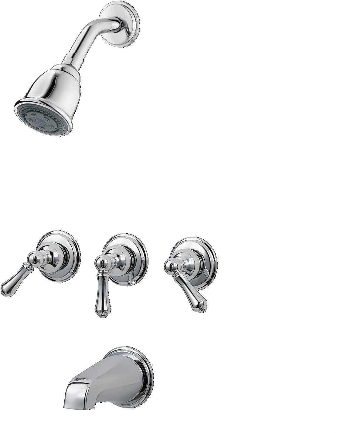 Pfister Bathroom Shower Faucet Trim Kit with Decorative Arm and Flange, 5-Hole Installation, 1.8 GPM Water Flow Rate, Polished Chrome Finish for Shower Sets LG0181BC