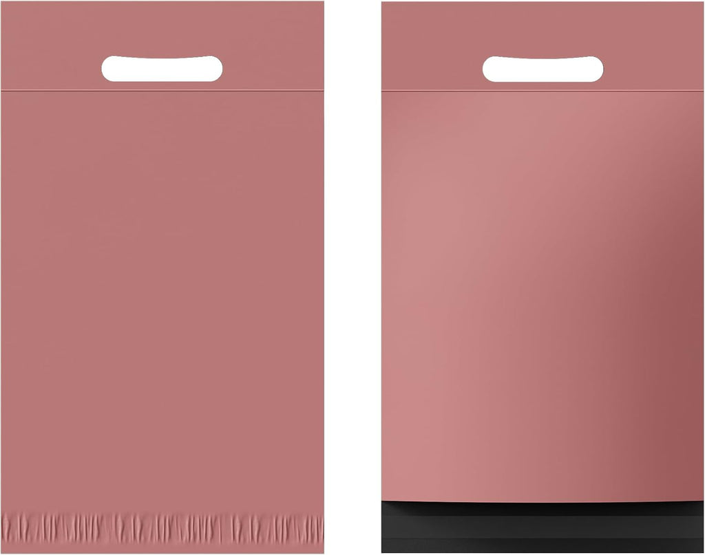 100 Poly Mailers with Handle for Shipping Clothing, Merchandise, Self-Sealing Tear Resistant Plastic Packaging