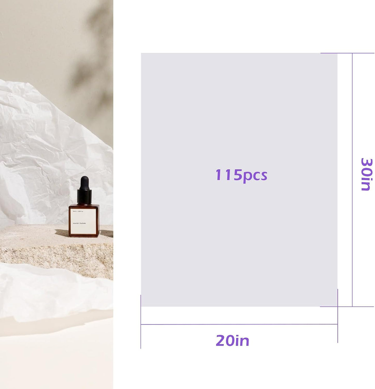 115 Sheets 20x30 White Tissue Paper for Gift Bags