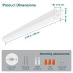 40W 3CCT LED Linear Strip Light 4FT, 2 Pack