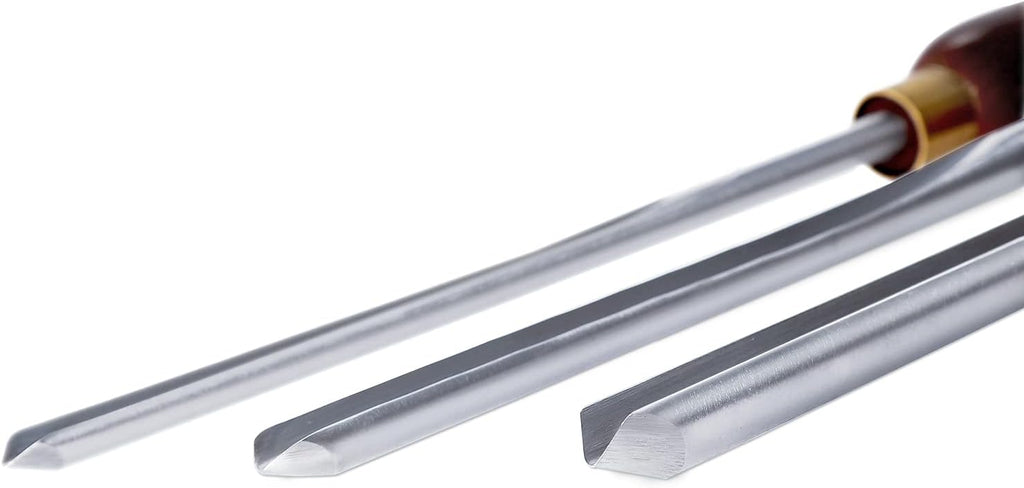 Woodturning Bowl Gouge Set, 3 Pieces 22.5” Wood Lathe Bowl Turning Tools, 1/4 Flute, 3/8 Flute, and 1/2 Flute, with