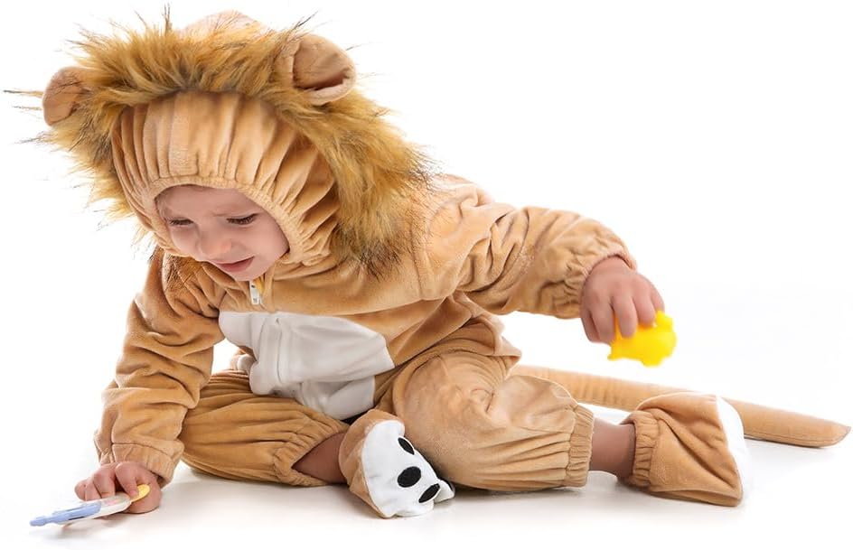 Baby Lion Costume Newborn, Infant and Toddler Boys Girls 0-4T | 90% Upgraded Flannel Fleece/ 10% Spandex, Versatile