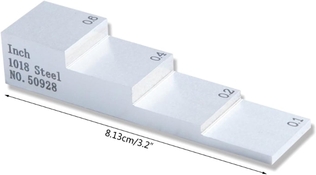 ROROLL Gage Block Set,Setup Blocks, 0.100/0.200/0.400/0.600 Inch Ultrasonic Thickness Tester Gauge Calibration Block, 4 Step for Thickness Linearity Calibration for Router and Table Saw Accessories