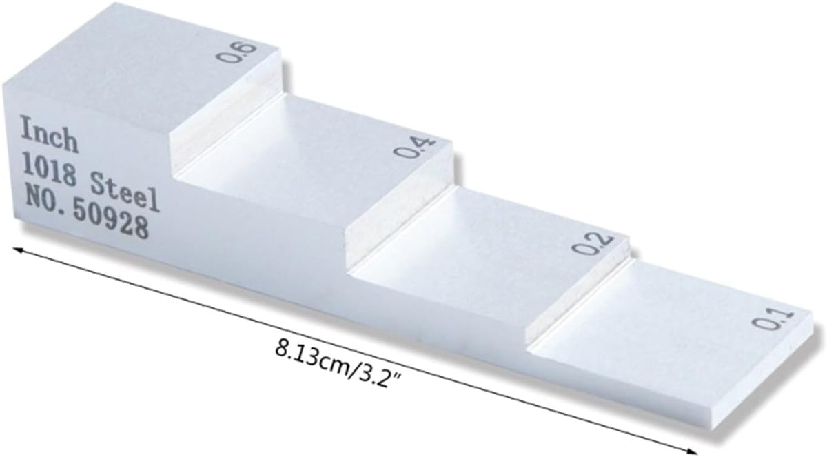 ROROLL Gage Block Set,Setup Blocks, 0.100/0.200/0.400/0.600 Inch Ultrasonic Thickness Tester Gauge Calibration Block, 4 Step for Thickness Linearity Calibration for Router and Table Saw Accessories