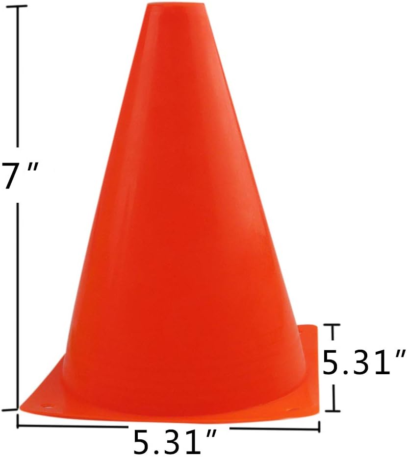7 Inch Plastic Traffic Cones Sport Training Agility Marker Cone