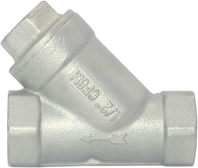 1/2" WYE Strainer Mesh Filter Valve,800WOG Y-Spring NPT Female Check Valve,Stainless Steel SS316 CF8M