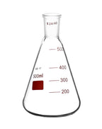 500 mL Borosilicate Glass Erlenmeyer Flask, Thick Wall Flask with 24/40 Outer Joint