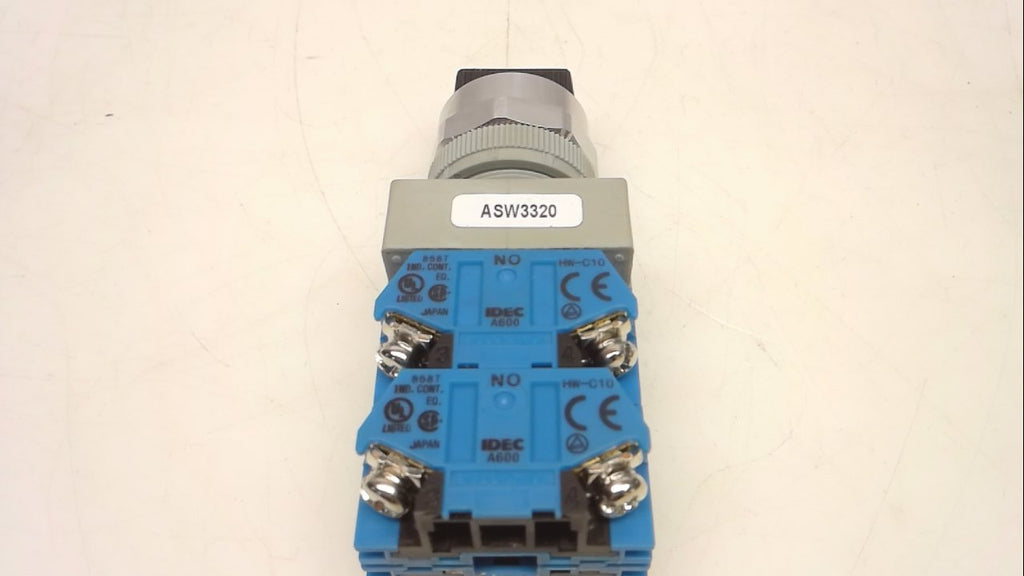 IDEC ASW3320 2 Normally Open Contacts, 2 Way Spring Return from Left and Right, 22 MM Diameter, 3 Position, KNOB Operator, SELECTOR Switch, TW Series