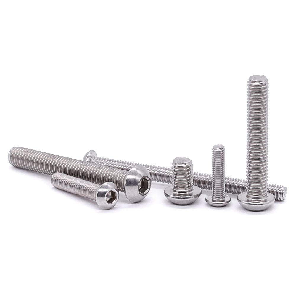 M10-1.5 x 25mm Button Head Socket Cap Screws 304 Stainless Steel 18-8 Hex Socket Cap Screws, Allen Hex Drive, Full Thread, Coarse Thread UNC, 20 PCS