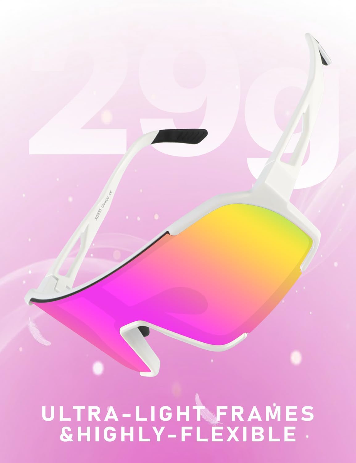 Sports Sunglasses for Men Women,Cycling Glasses UV Protection for Running Softball Volleyball Hiking