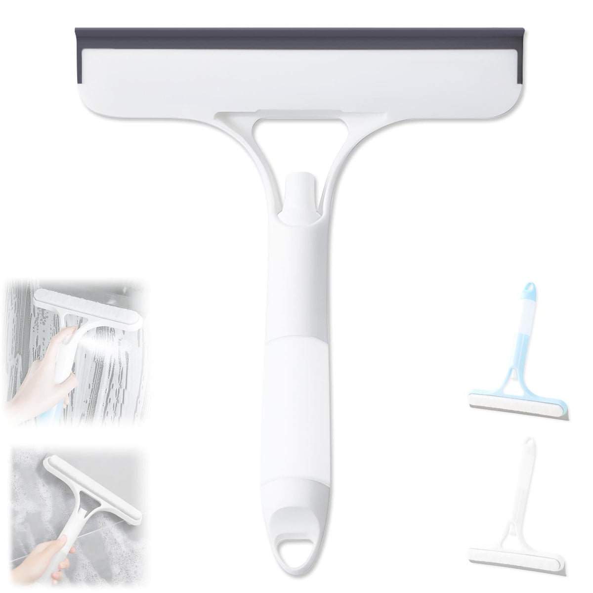 3 in 1 Window Cleaning Scraper, Cleaner Window Squeegee with Sprayer, Squeegee and Scrubber Spray Bottle Window