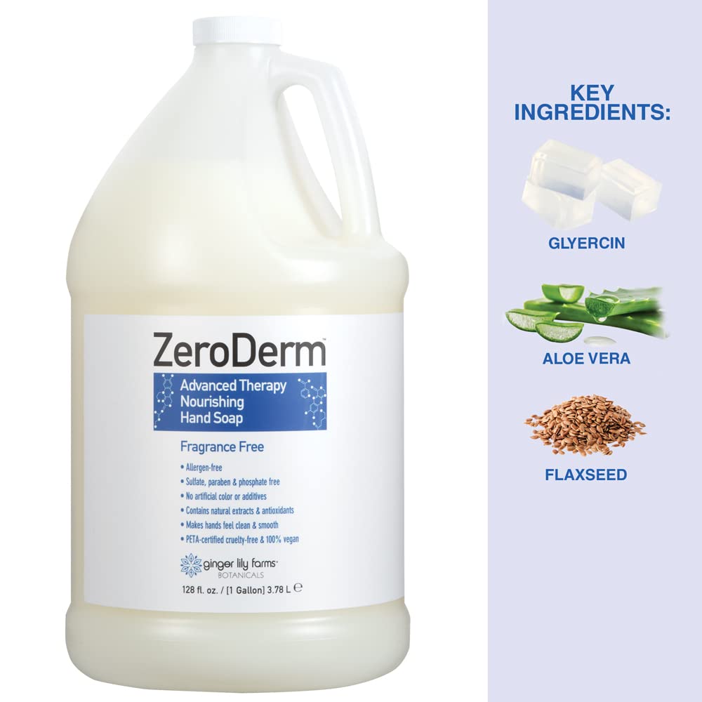 ZeroDerm Hand Soap, 128oz, Fragrance Free