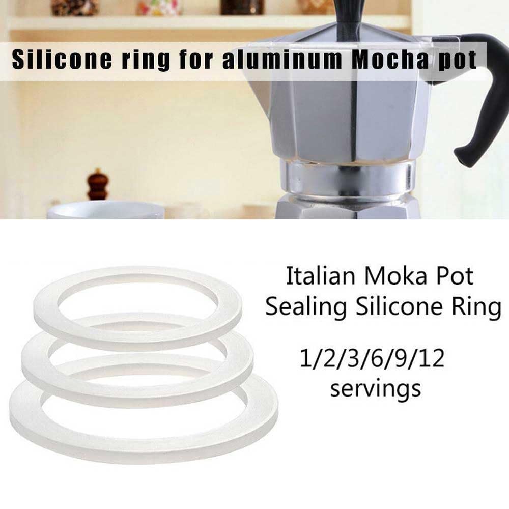 Moka Pot Gasket Seal Silicone Replacement Ring for Espresso Maker (3 cup)