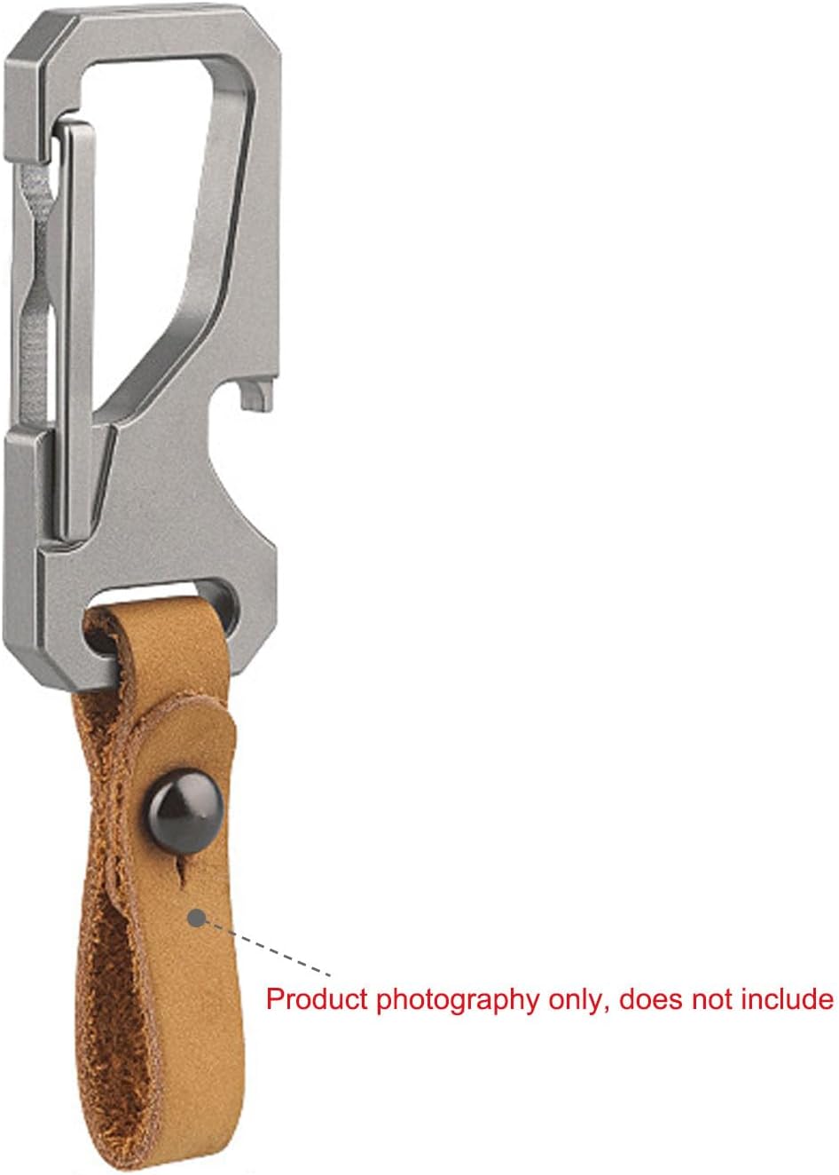 Titanium Carabiner Keychain for Men, Heavy Duty Key Ring Clip | Metal KeyRing Clip with Bottle Opener, EDC Multitool