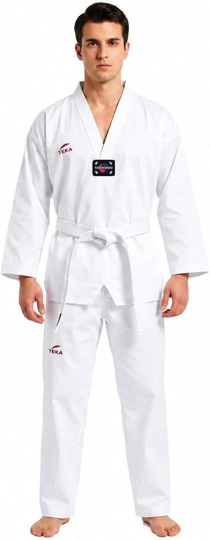 TKD Taekwondo Dobok Gi Kimono with Belt 8 oz Dojo Uniform Sizes 00-6