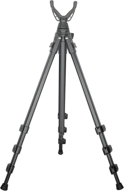 Lightweight Shooting Tripod for Rifles with 360° V-Yoke Rest,Adjustable Height Hunting Tripod Shooting Stick for