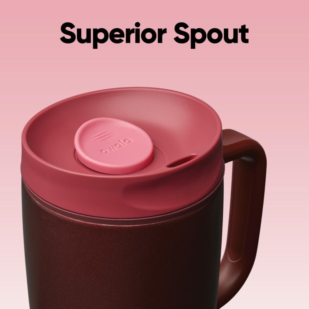 SmoothSip Slider Stainless Steel Insulated Travel Mug with Handle, 100% Leak Proof