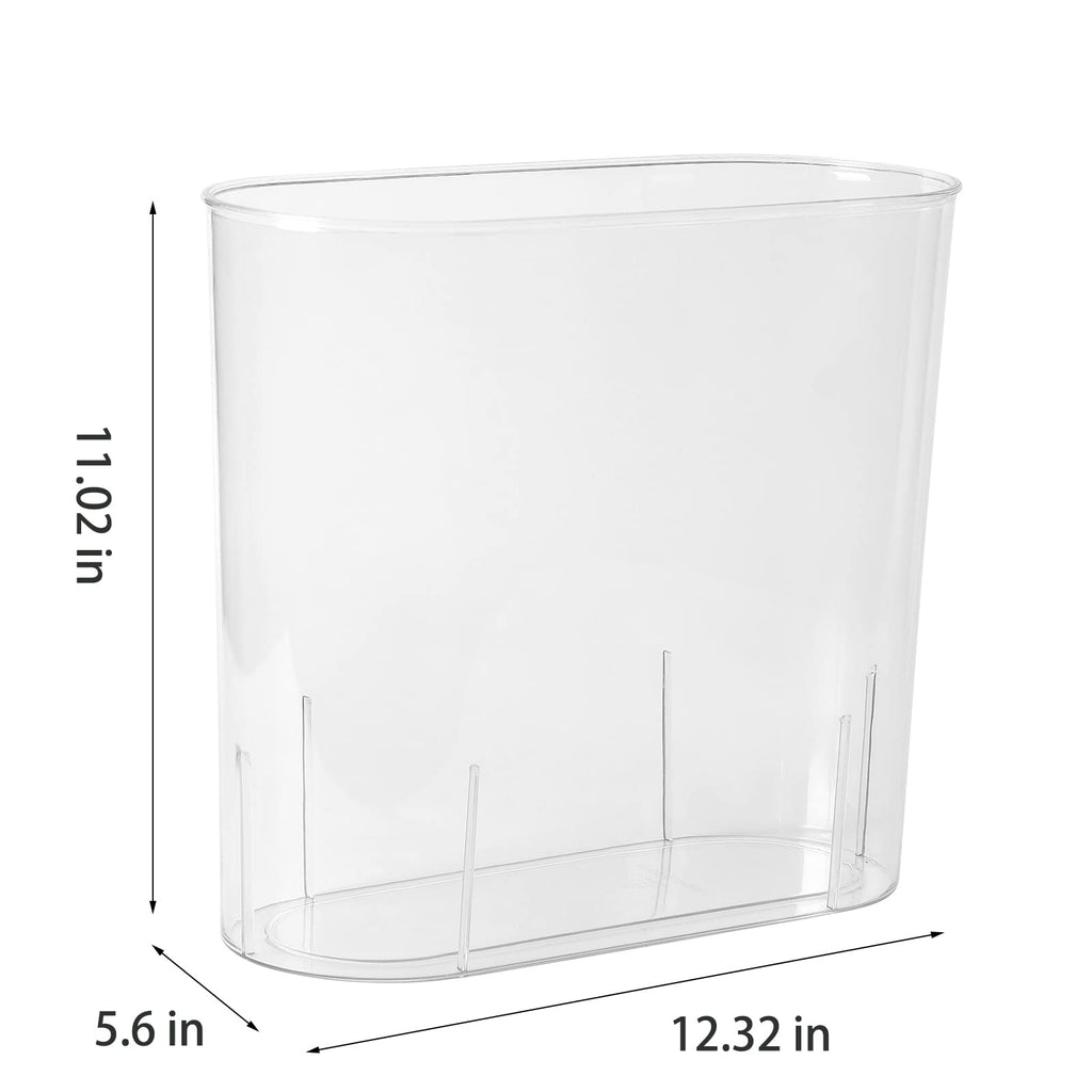 Small Trash Can Slim Garbage Can 3 Gallon Waste Basket, Clear and Green