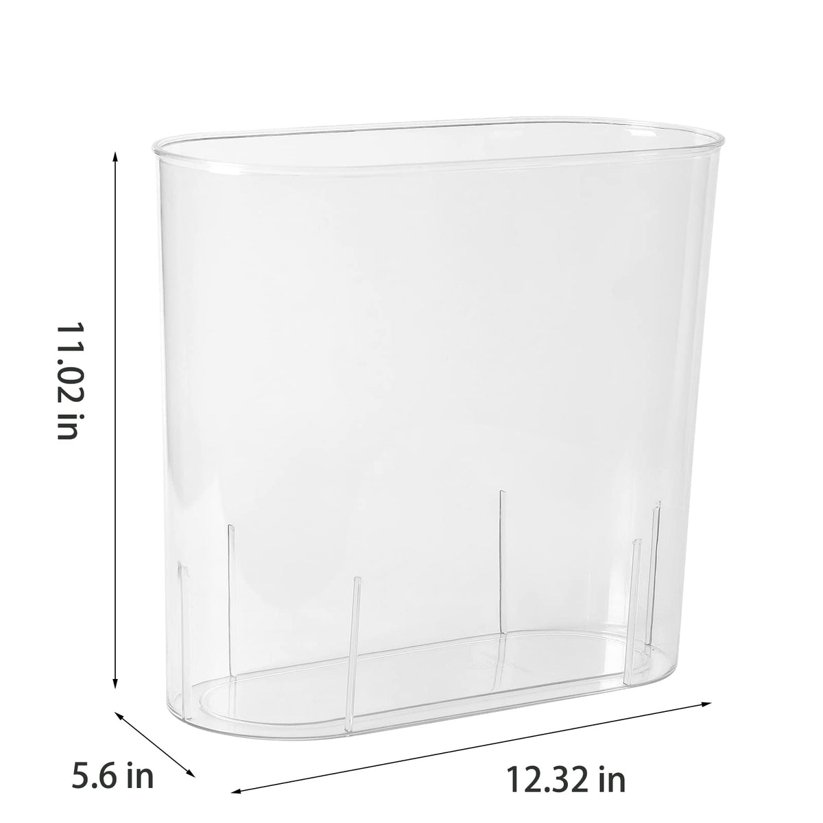 Small Trash Can Slim Garbage Can 3 Gallon Waste Basket, Clear and Green