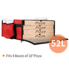 Pizza Bags for Delivery with 4 Cup Holder, 20" x20" x8", Red, 1-Pack