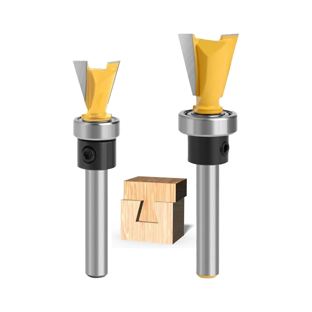 Router Bits Router Templates Dovetail Jig Dovetail Router Bits | 2 Pieces with Bearing, 1/4" Shank, 1/2" & 5/8"