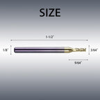 NZ 3 Flute 3/64" Solid Carbide Square End Mill ZrN Coated, 5Pcs