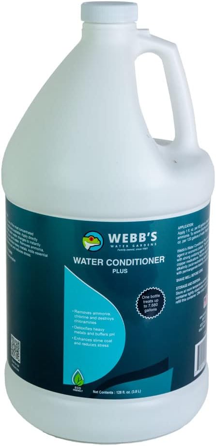 Webbs Water Gardens Water Conditioner Plus - Fish Safe, Heavy Metal Detoxifier and Dechlorinator for Freshwater and