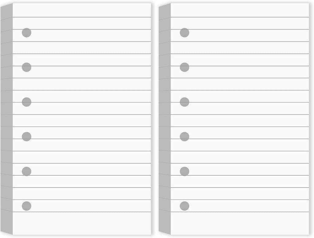 6 Hole Mini Lined Paper Refill 200 Sheets Blank Planner Refills Loose Leaf Papers 3 x 5 Inches for Binders Planner