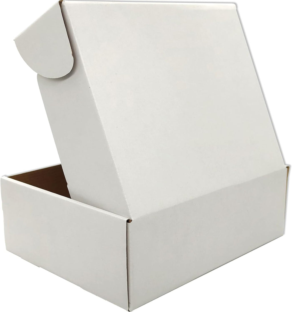 10x8x3 Shipping Boxes White Mailer Corrugated Cardboard Box Set of 25