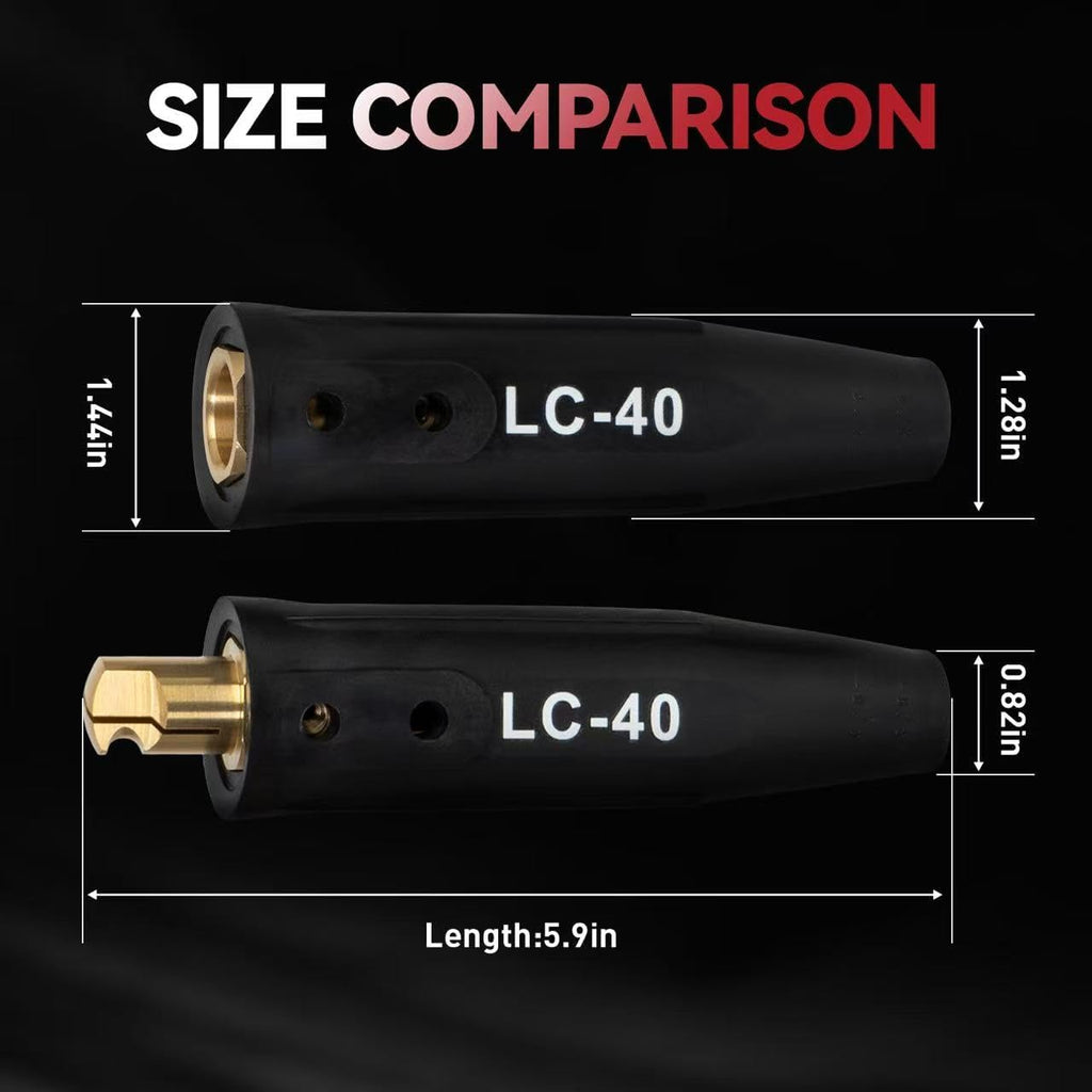 LISSAM LC-40 Welding Lead Connectors, 350A Welding Cable Connector Pair
