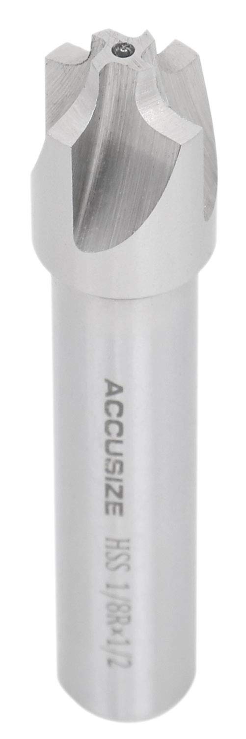 Accusize 1/8" x 1/2"(R x Shank) Corner Rounding End Mill, 1011-0018