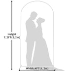 7.2FT Arch Backdrop Stand White Metal Wedding Arch Backdrop Stand