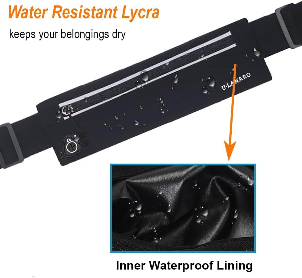 Slim Running Belt Fanny Pack for Men Women, Running Phone Holder Runners Pouch Waist Pack for Workout, Money Belt