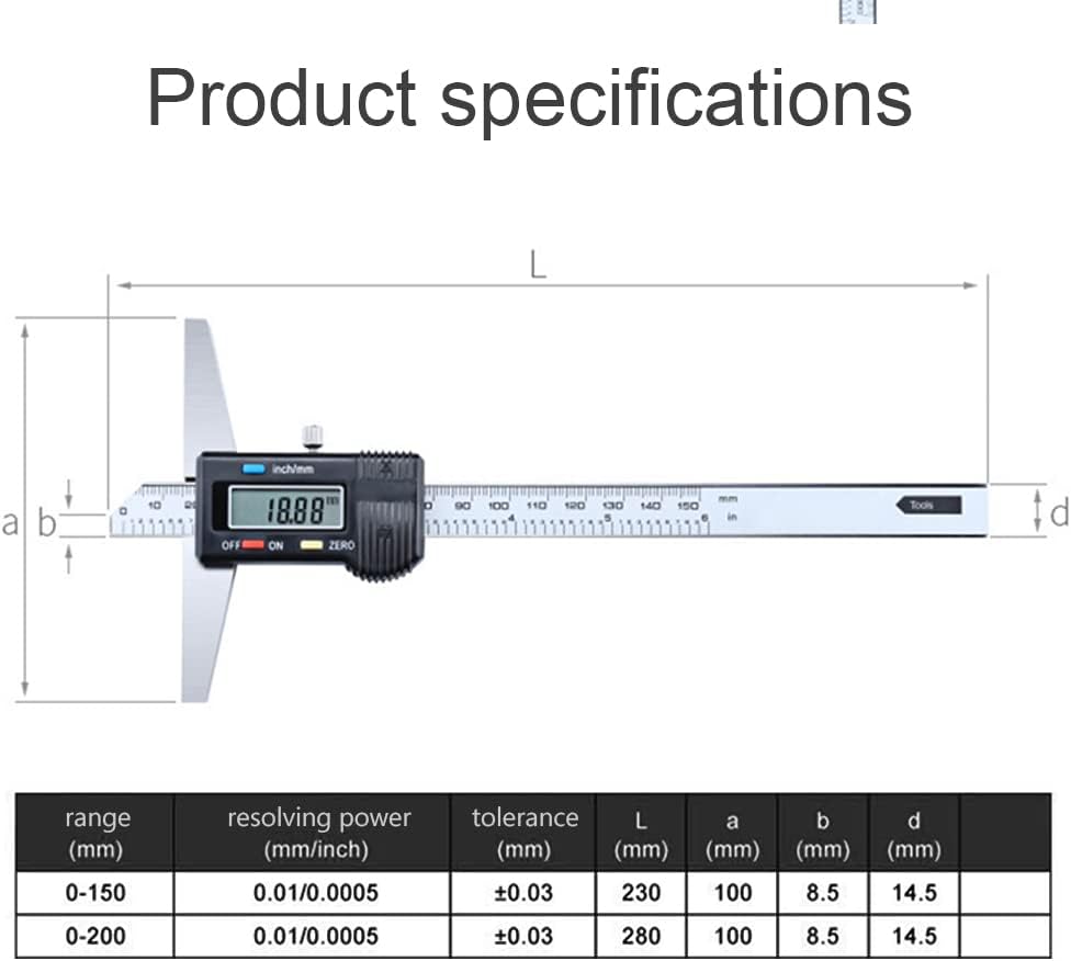 Digital Depth Caliper Electronic Ruler (150mm(Normal))