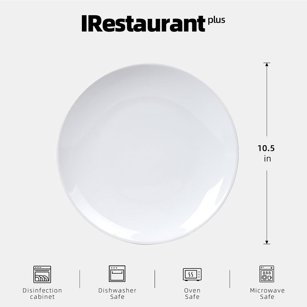 Stoneware Coupe Commercial Grade Dinnerware, Bright White, Plate 10.5", Case of 12
