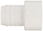 Spears 474 Series PVC Pipe Fitting, Adapter, Schedule 40, White, 1-1/2"Barbed x 1-1/2" Socket