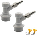 Corny Keg Ball Lock Gas Disconnect MFL 1/4, Include 5/16 Swivel Nuts, 2 Free Worm Clamps for Homebrewing
